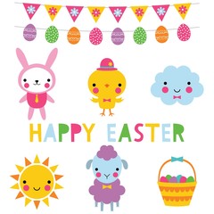 Wall Mural - Easter icons set