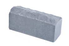 Grey Relief Ceramic Brick At The White Background, Isolated