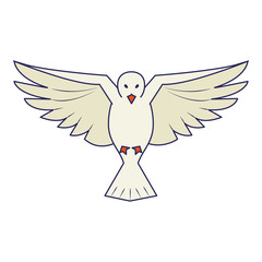 Poster - Dove bird flying cartoon