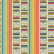 © Emanuela - Vintage cassette seamless vector pattern design