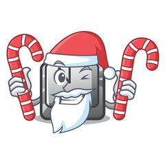 Sticker - Santa with candy button N in the cartoon shape