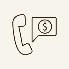 Poster - Money call line icon