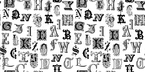 Fotografía Vintage engraved letters seamless background