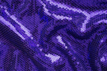 Purple Sequins On Fabric. Background Texture, Pattern