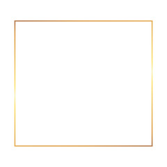 Golden thin square frame on the white background. Perfect design for headline, logo and sale banner.