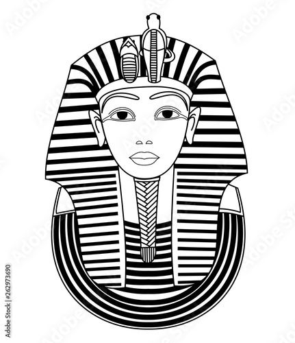 Tutankhamuna Ancient Egyptian Pharaoh Drawing On White Background Stock Illustration Adobe Stock