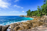 Fototapeta Boho - Beautiful wild lonely beach, police bay, seychelles 23