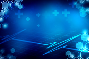 Wall Mural - graph and health on blue abstract background, the blue color and blur abstract background