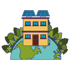 Sticker - Green and renewable energy blue lines