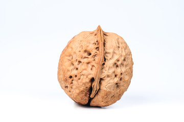 Wall Mural - Dry Walnut isolated on white background,Food for health.