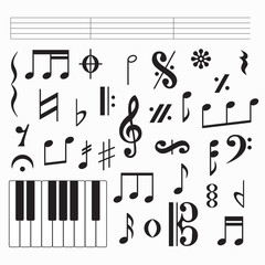 Canvas Print - Music symbols on white