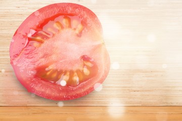 Poster - Tomato slice isolated on white background, top view