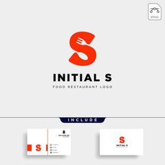 Poster - initial s food equipment simple logo template vector icon abstract