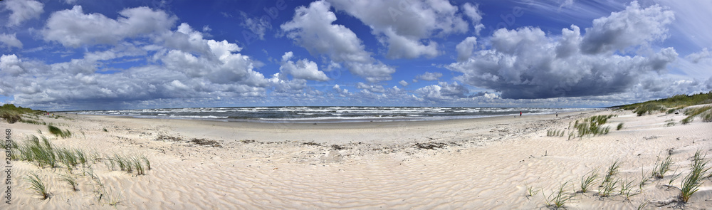 Panorama - Morze Bałtyckie - Plaża - mierzeja wiślana - obrazy, fototapety, plakaty 