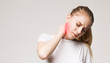 © Prostock-studio - Tired woman massaging her painful neck, panorama