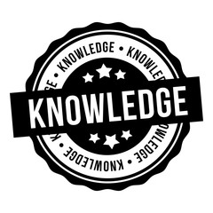 Poster - Knowledge Black Round Stamp. Eps10 Vector Badge.