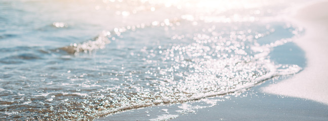 Canvas Print - Summer sand beach and seashore waves background