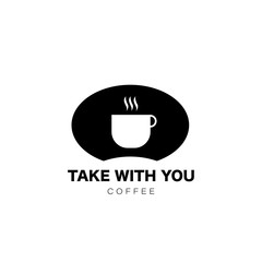 Wall Mural - Coffee take with you. Cup icon in flat style. Drink coffee on work. Vector