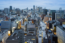 High Angle View Of Modern Buildings In City Against Sky,Nagoya, Japan