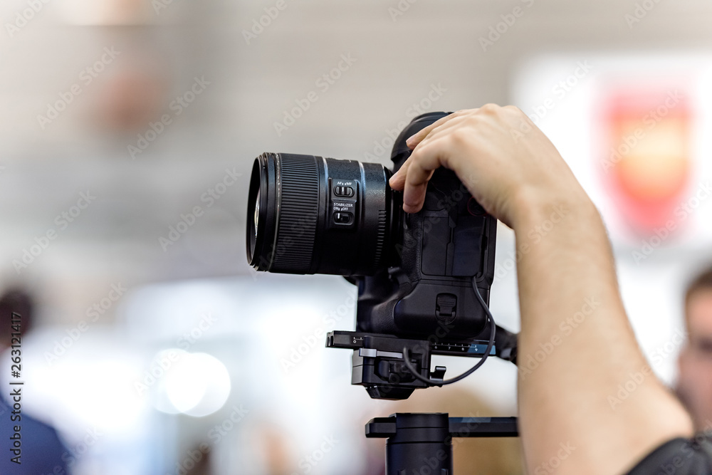 Video shooting with camera - obrazy, fototapety, plakaty 