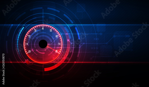 Cuadros en Lienzo Speed motion background with fast speedometer car