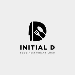 Poster - initial d food equipment simple logo template vector icon abstract