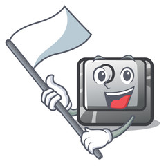 Sticker - With flag O button installed on mascot computer