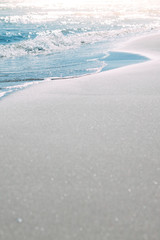 Poster - Summer sand beach and seashore waves background