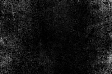 Canvas Print - White Grunge on Black Background for Overlay.