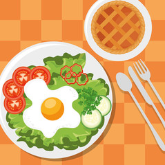 Sticker - breakfast concept with fesh food