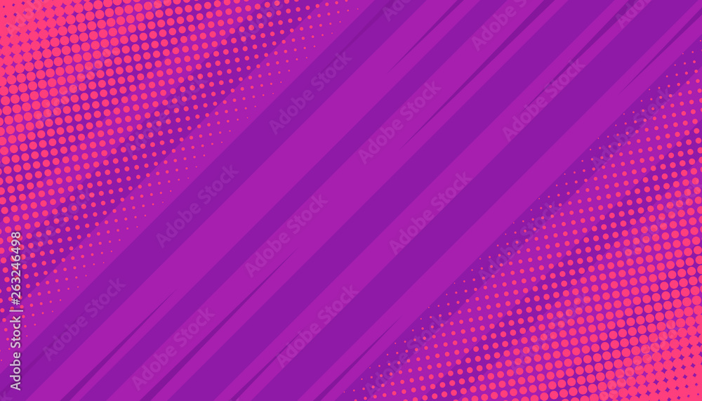 Comics rays background with halftones. Vector illustrations in retro ...