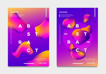 abstract gradient poster and cover design. colorful fluid liquid shapes. vector illustration.