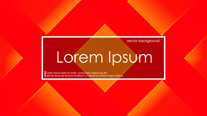 Wall Mural - Orange squares on red background for banners, cards, posters, web and other