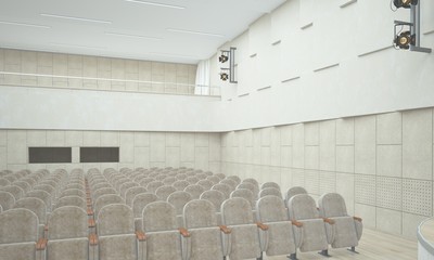 Concert hall. Stage. 3D render