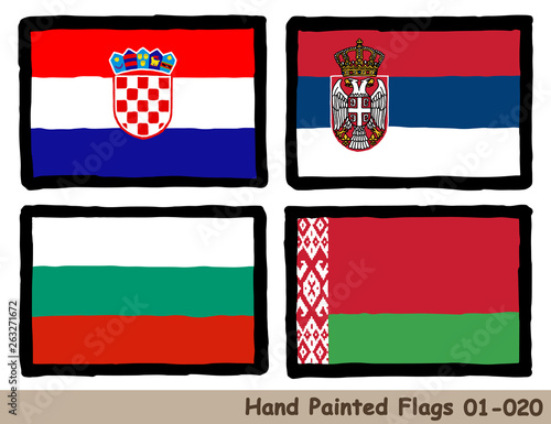 手描きの旗アイコン クロアチアの国旗 セルビアの国旗 ブルガリアの国旗 ベラルーシの国旗 Flag Of The Croatia Serbia Bulgaria Belarus Hand Drawn Isolated Vector Icon Comprar Este Vector De Stock Y Explorar Vectores Similares En Adobe Stock