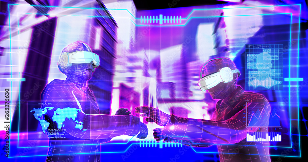 Ilustración de Stock Futuristic first person view in virtual reality ...