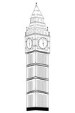 Fototapeta Big Ben - Big Ben on white background.  Symbol of London. Vector EPS10.