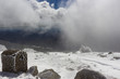 Mont Aigoual dans la neige et les nuages