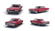 3d-renders of retro muscle car