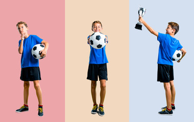 Canvas Print - Set of Boy playing soccer