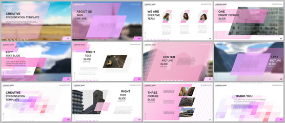 Wall Mural - minimal presentations design, portfolio vector templates with colorful gradient geometric background