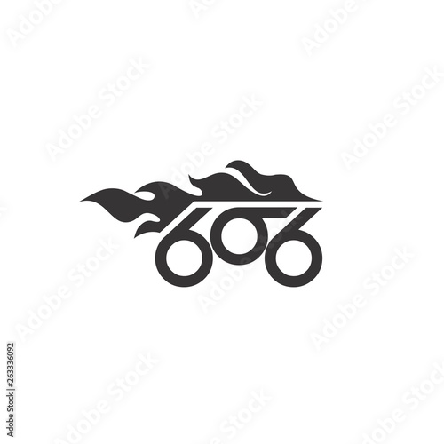 Fotomural 666 fire bike abstract logo vector