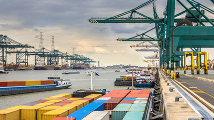 busy port of antwerp