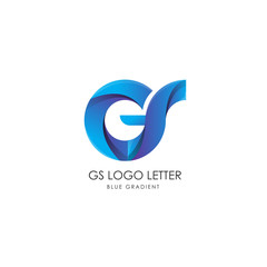 Wall Mural - Initial Letter gs Linked Circle Lowercase Logo Blue Icon Design Template Element with gradient - Vector