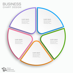 Wall Mural - business chart design 5-step #vector graphics