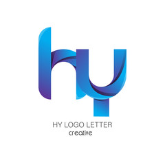 Wall Mural - hy circle lowercase design of alphabet letter combination with infinity suitable as a logo for a company or business - Vector