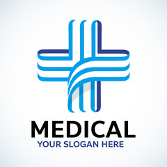 Wall Mural - Medical cross health logo vector.