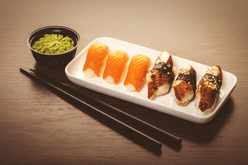 sushi set in a plate