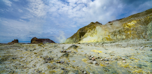 Smoke,volcanic crater,white island,new zealand 25