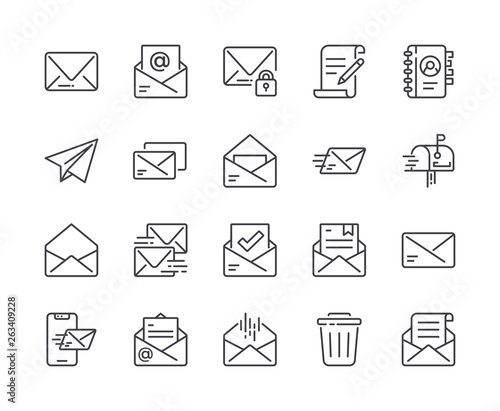 Cuadros en Lienzo Simple Set of Mail Line Icon. Editable Stroke